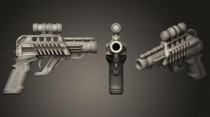 Оружие (Научно-фантастический пистолет, WPN_0239) 3D модель для ЧПУ станка